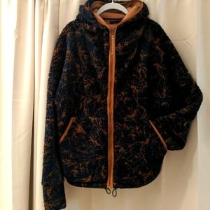 Prana Fleece Hooded Sweatshirt Jacket size Medium